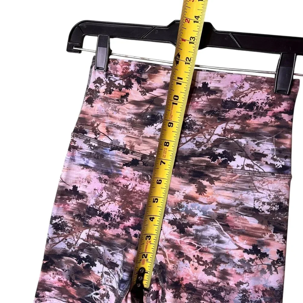 Lululemon Leggings Womens 4 High Rise Pink Brown Abstract Print Yoga LW5DM9S